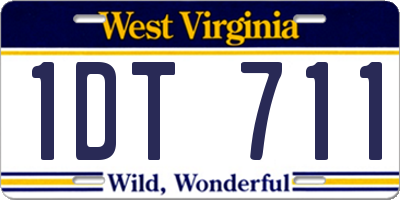 WV license plate 1DT711