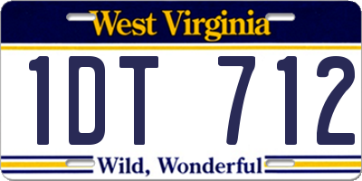 WV license plate 1DT712