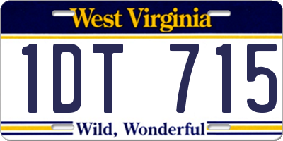 WV license plate 1DT715