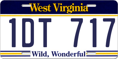 WV license plate 1DT717