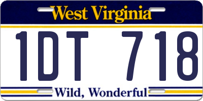 WV license plate 1DT718