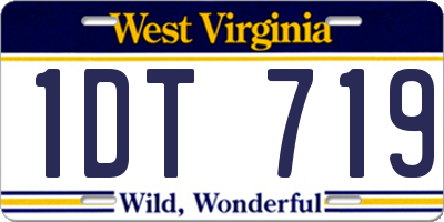 WV license plate 1DT719