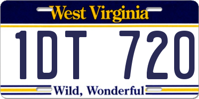 WV license plate 1DT720