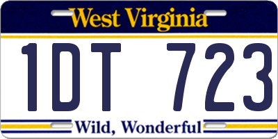 WV license plate 1DT723