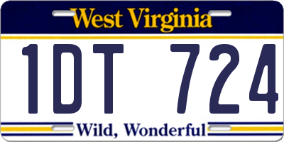 WV license plate 1DT724