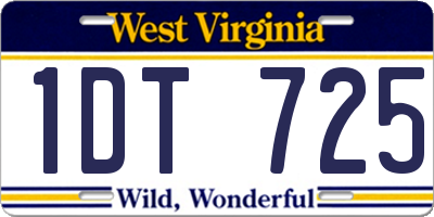 WV license plate 1DT725