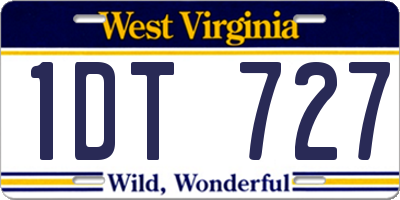 WV license plate 1DT727