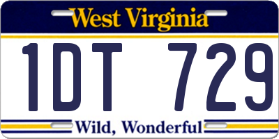 WV license plate 1DT729
