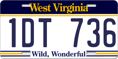 WV license plate 1DT736