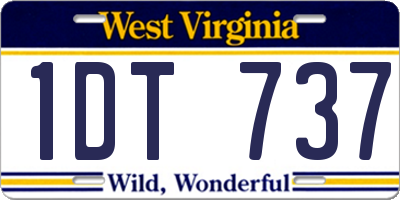 WV license plate 1DT737