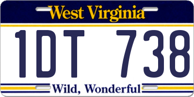 WV license plate 1DT738