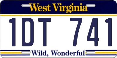 WV license plate 1DT741