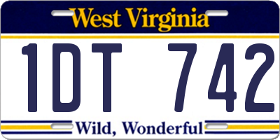 WV license plate 1DT742