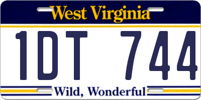 WV license plate 1DT744