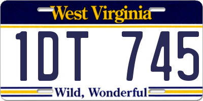 WV license plate 1DT745
