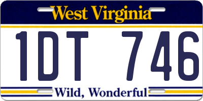 WV license plate 1DT746