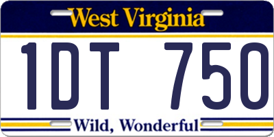 WV license plate 1DT750