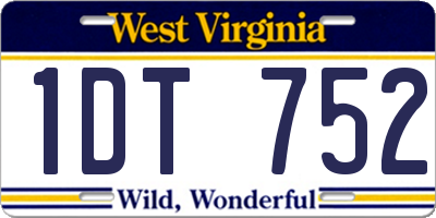 WV license plate 1DT752