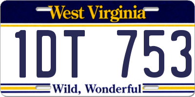WV license plate 1DT753