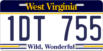 WV license plate 1DT755
