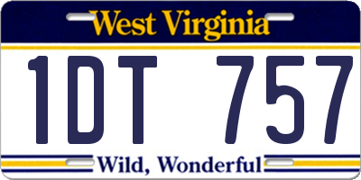WV license plate 1DT757