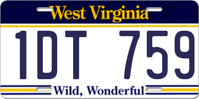 WV license plate 1DT759