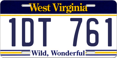 WV license plate 1DT761