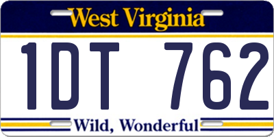 WV license plate 1DT762