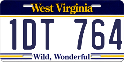 WV license plate 1DT764
