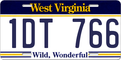 WV license plate 1DT766