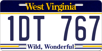 WV license plate 1DT767