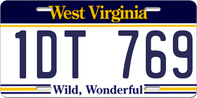 WV license plate 1DT769