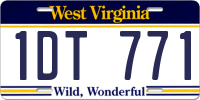 WV license plate 1DT771