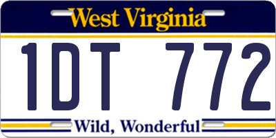 WV license plate 1DT772