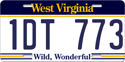 WV license plate 1DT773