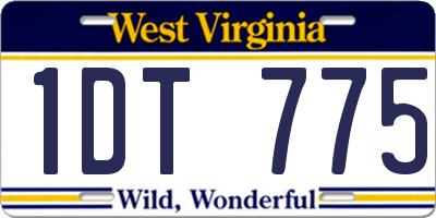 WV license plate 1DT775