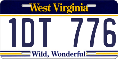 WV license plate 1DT776