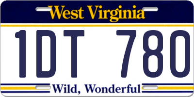 WV license plate 1DT780