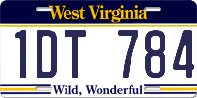 WV license plate 1DT784