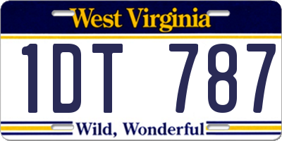 WV license plate 1DT787