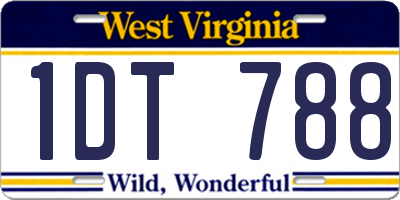 WV license plate 1DT788