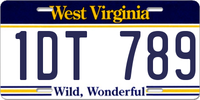 WV license plate 1DT789
