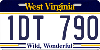 WV license plate 1DT790