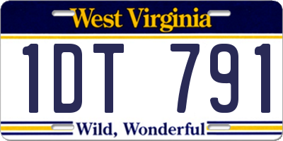 WV license plate 1DT791