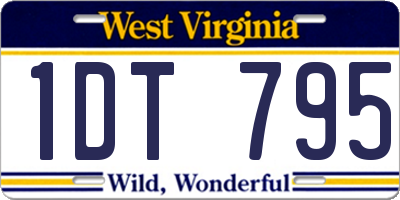 WV license plate 1DT795