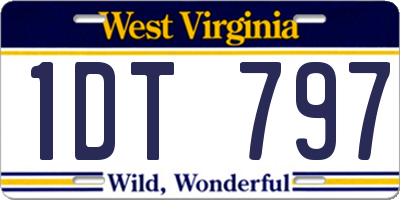 WV license plate 1DT797