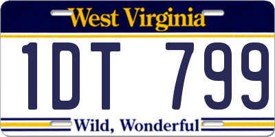 WV license plate 1DT799