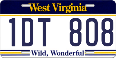 WV license plate 1DT808