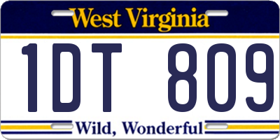 WV license plate 1DT809
