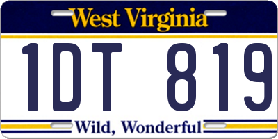 WV license plate 1DT819